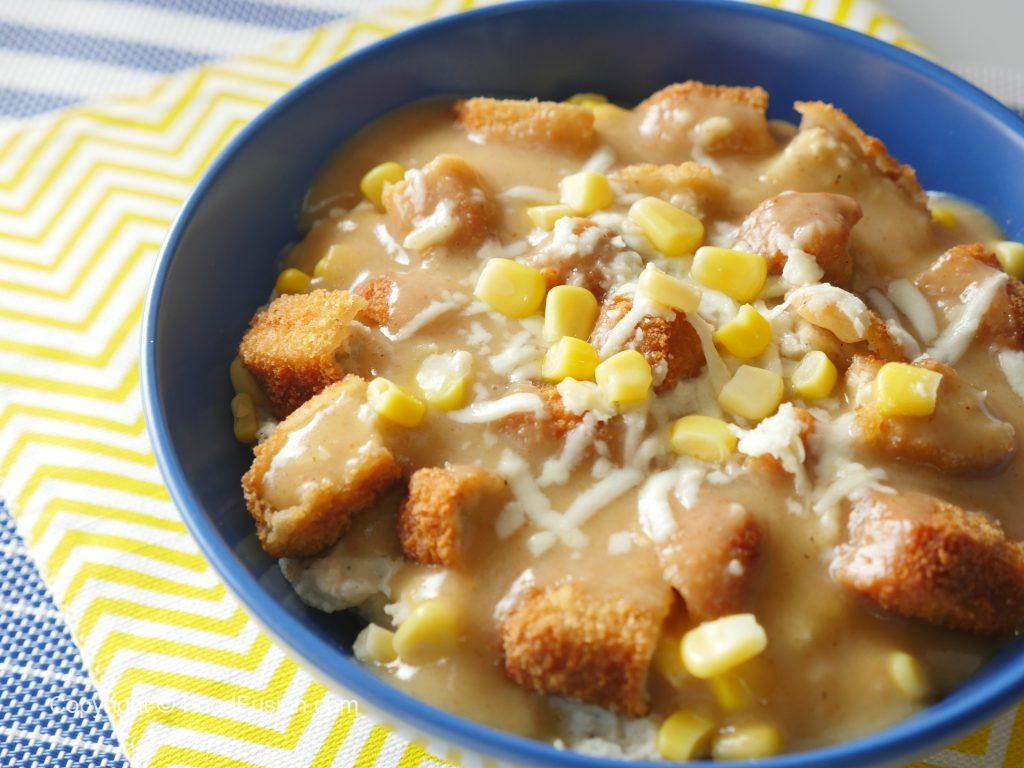 Garlic Mashed potatoes & Chicken Nuggets bowl Food Fusion