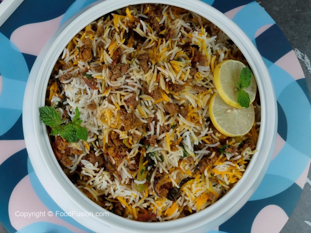 Smoky Keema Biryani Food Fusion