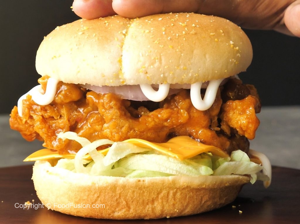 Crispy Buffalo Chicken Sandwich/ Burger Food Fusion