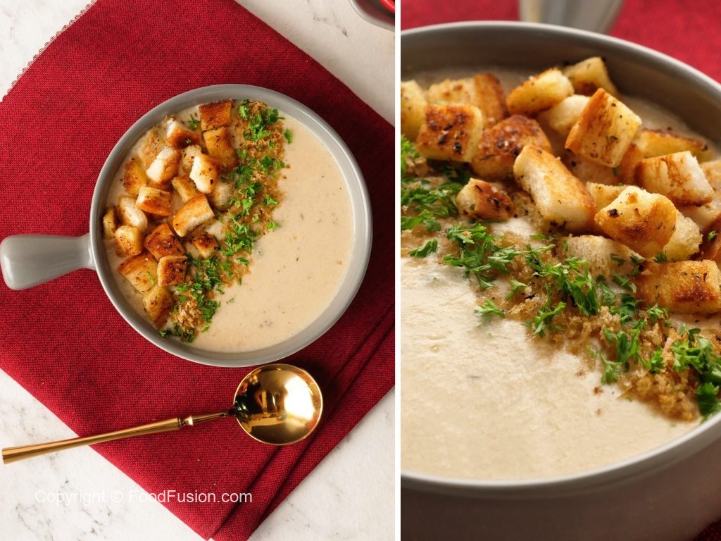 Cream of Chicken Soup With Crispy Croutons Food Fusion