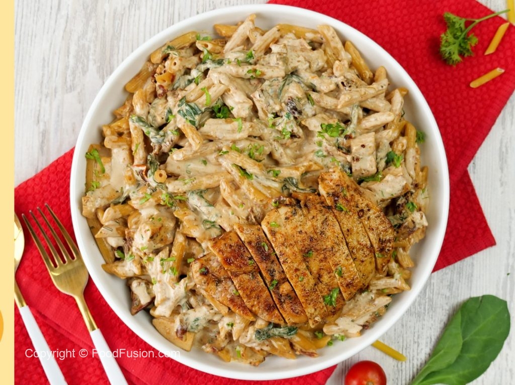 Tuscan Garlic Chicken Pasta Food Fusion