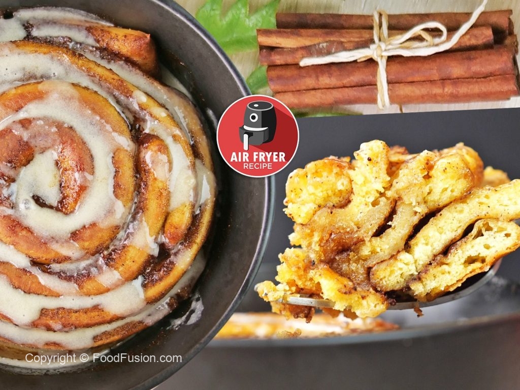 Cinnamon Roll in Air fryer Food Fusion