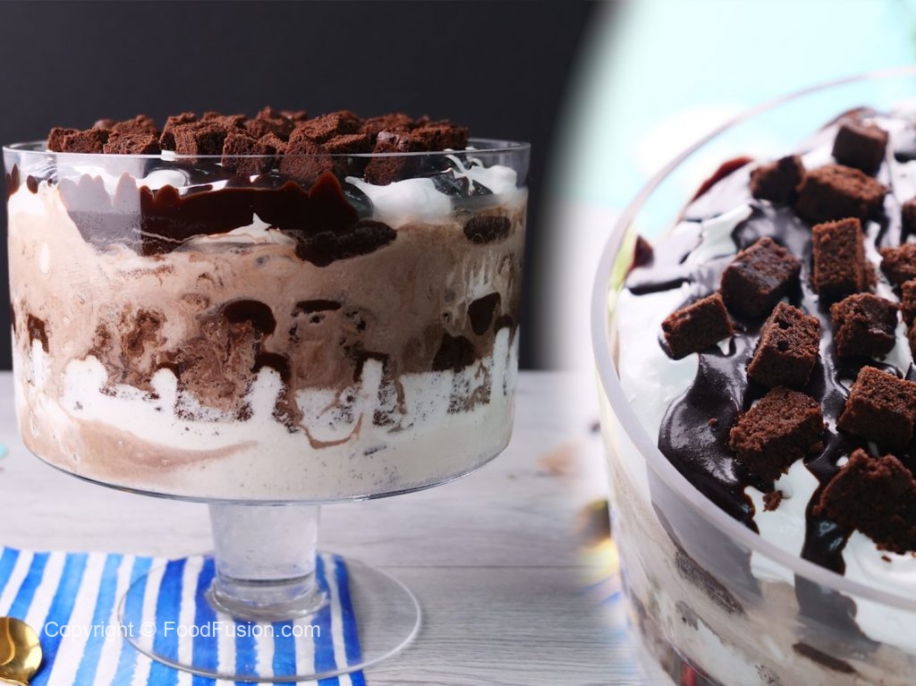 Eid Special Dessert Hot Fudge Ice Cream Trifle Food Fusion