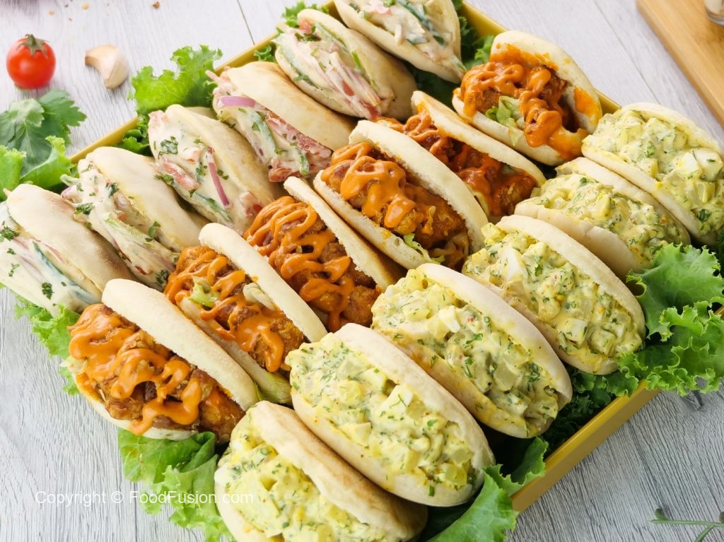 Mini Pita Sandwich Platter with Homemade Pita Bread Food Fusion