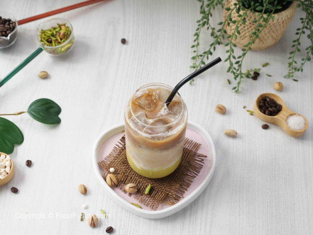 Pistachio Milk Foam on Iced Latte - iSi