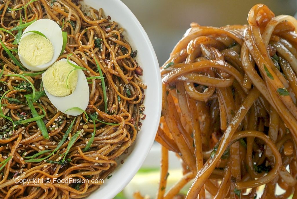 Green Chilli Oil Egg Noodles Food Fusion